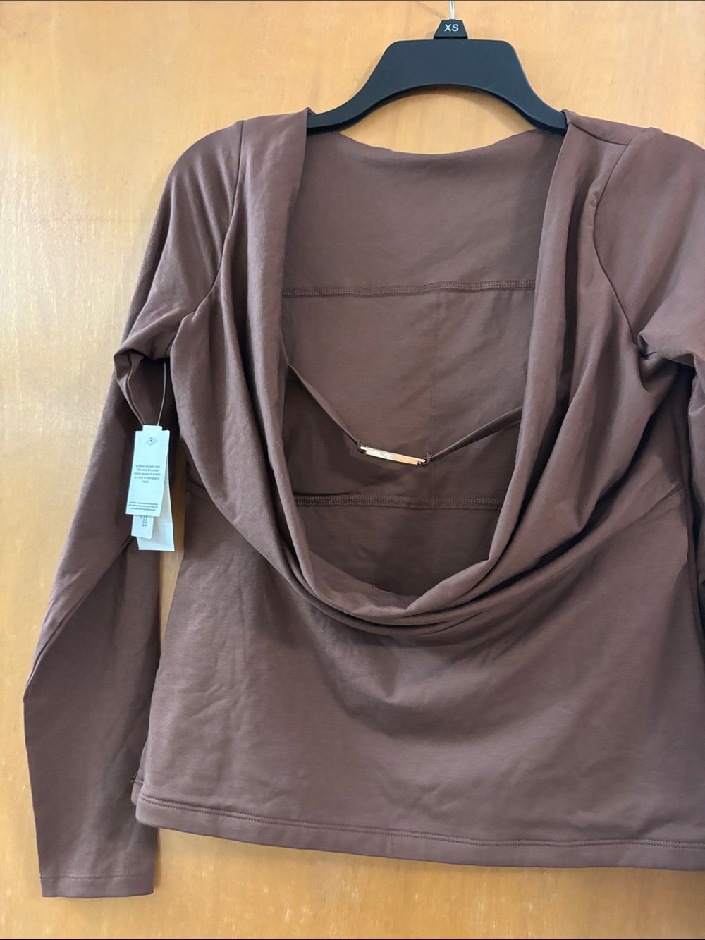 Abercrombie & Fitch Brown Draped-Back Long Sleeve Top